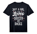 Just Who Loves Soccer And Ducks Gift T-Shirt - Aesthetic Graphic Unisex