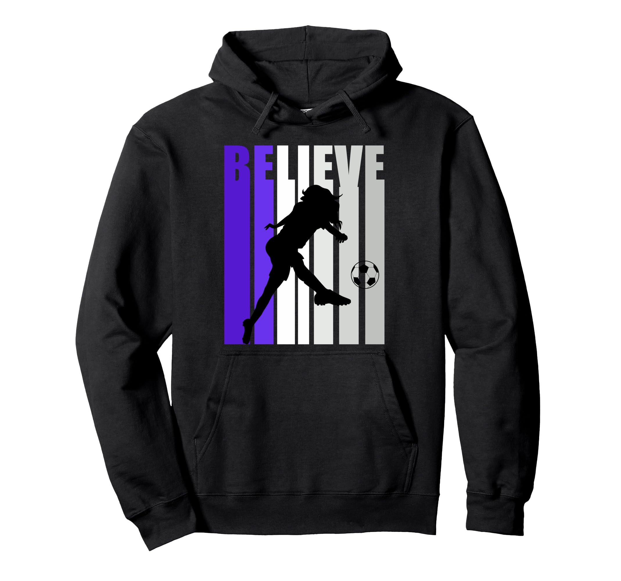 Purple Soccer Motivational Football Hoodie - Fun Novelty Design for Adults