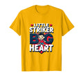 Little Striker Big Heart Soccer T-Shirt - Fun Novelty Design for Adults
