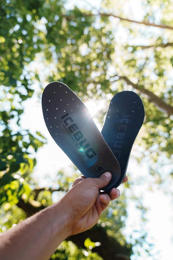 Icebug Comfort Insoles with Dynamic Arch Support, Charcoal Medium Arch, M 5/W 6.5-7