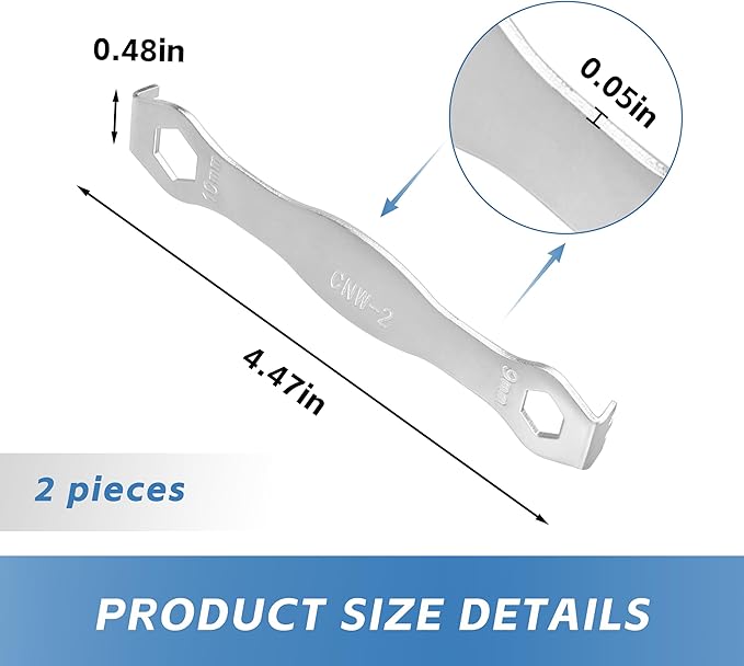 CNW-2 Chainring Nut Wrench for Most Mountain Bike Chainring Bolts (2-Pack)