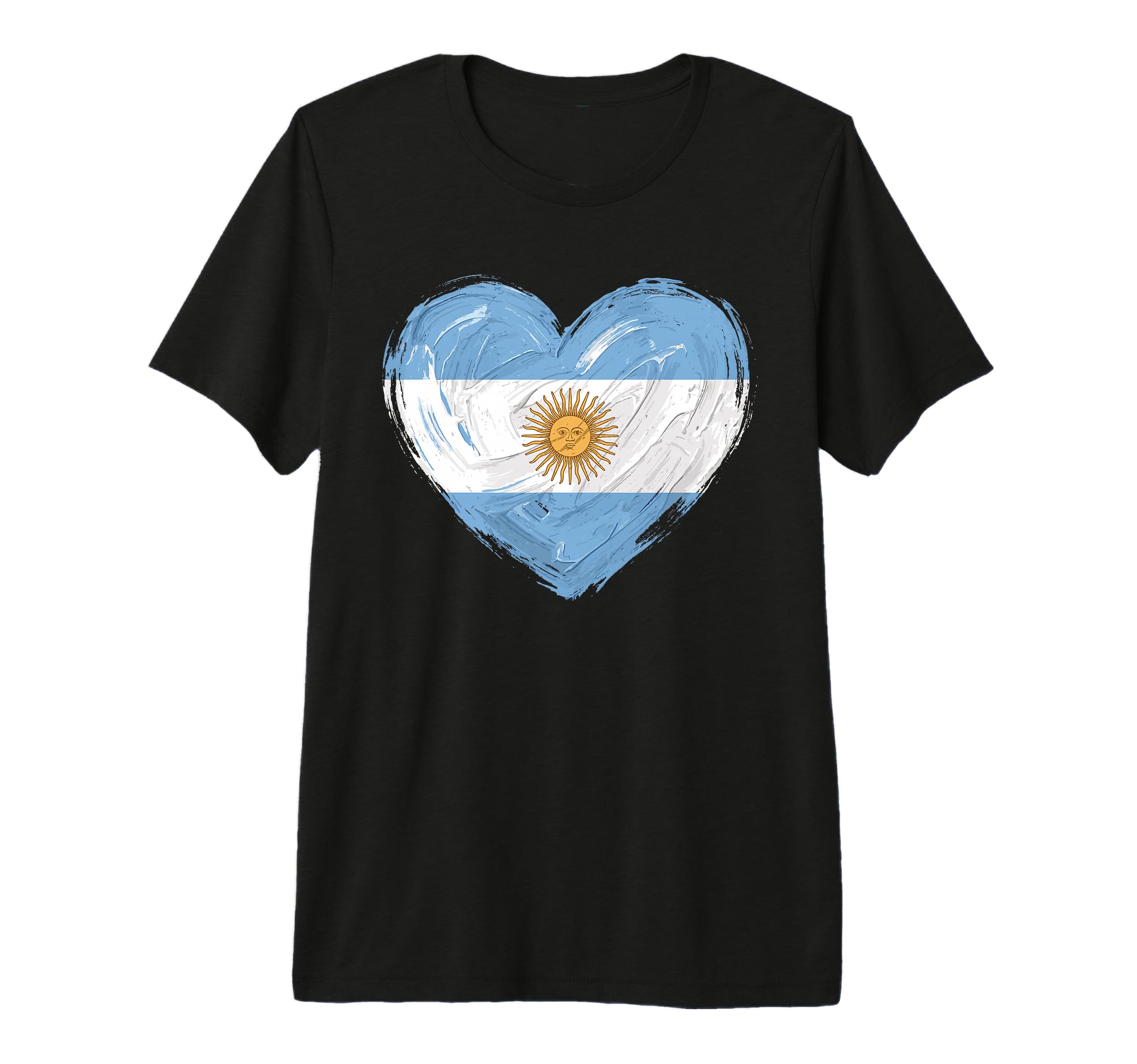 Argentina Flag Heart Soccer Football T-Shirt - Novelty Apparel Unisex