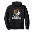 Soccer Brother Leopard Heart Colorful Hoodie - Novelty Apparel for Adults