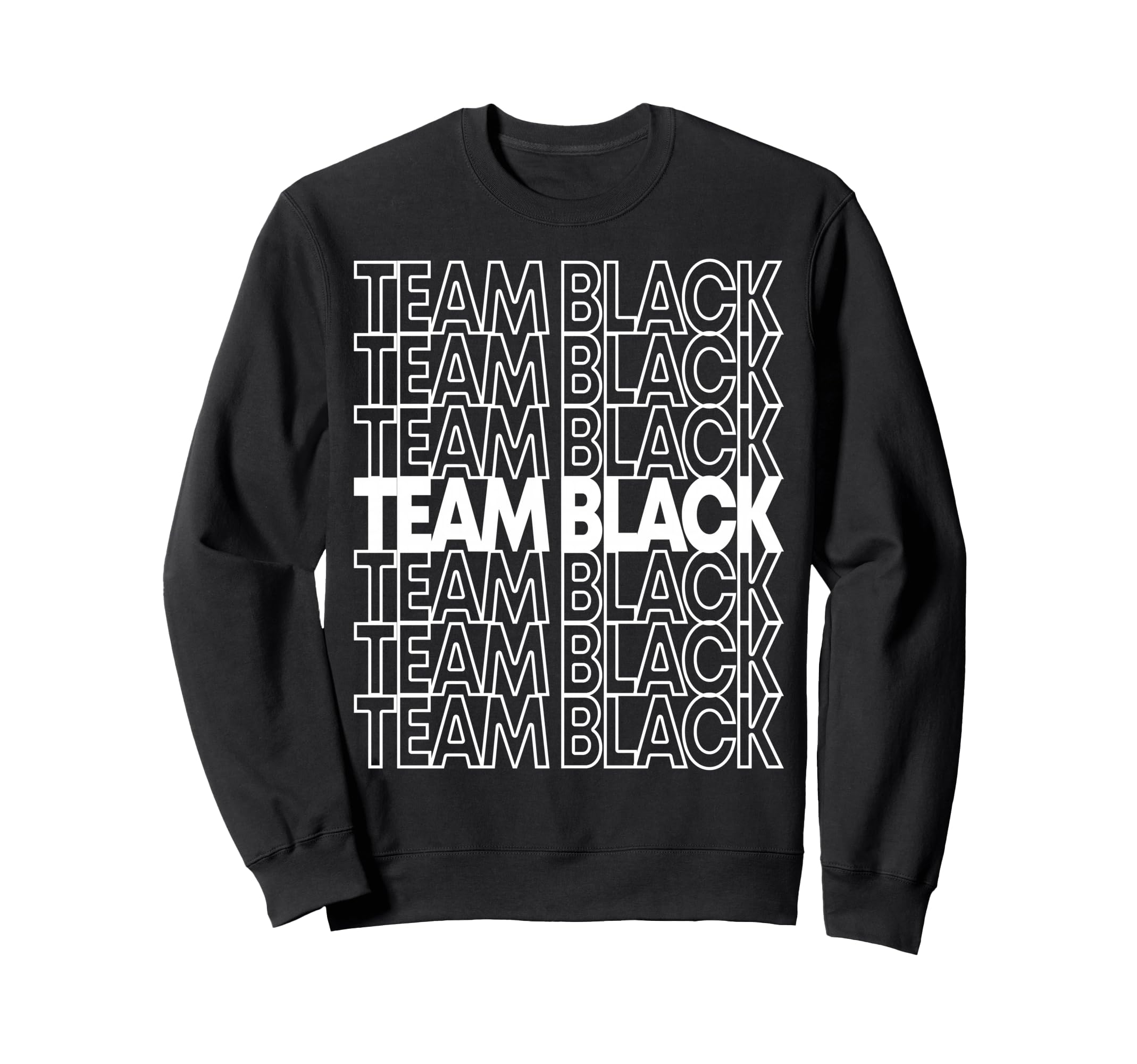 Team Black School Spirit Sweatshirt - Graphic Print Unisex