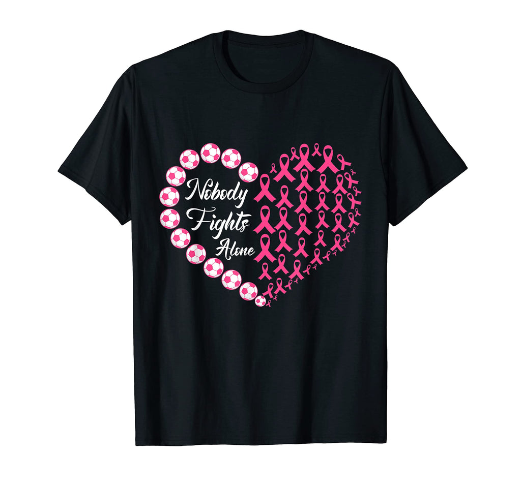 Nobody Fights Alone Breast Cancer T-Shirt - Aesthetic Graphic for Adults