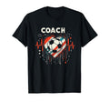 Soccer Coach Training Heart Beat T-Shirt - Graphic Print for Adults