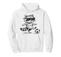 Raccoon Soccer Player Sunglasses Hoodie - Casual Everyday Wear Men Women
