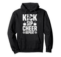 Kick Sip Cheer Repeat Soccer Coffee Hoodie - Aesthetic Graphic Men Women