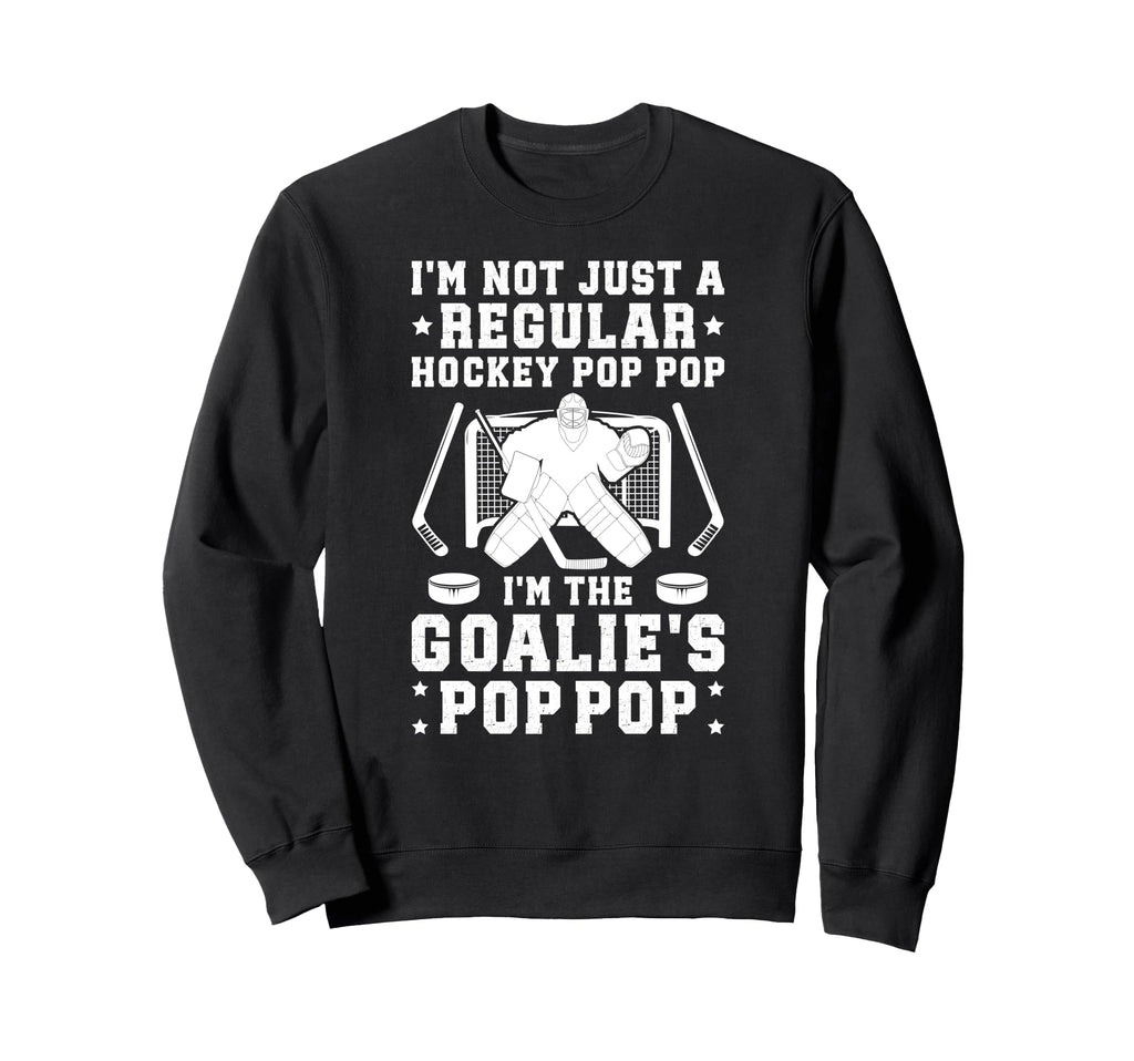 Im Hockey Goalie Pop Pop Ice Hockey Sweatshirt - Minimalist Print Unisex
