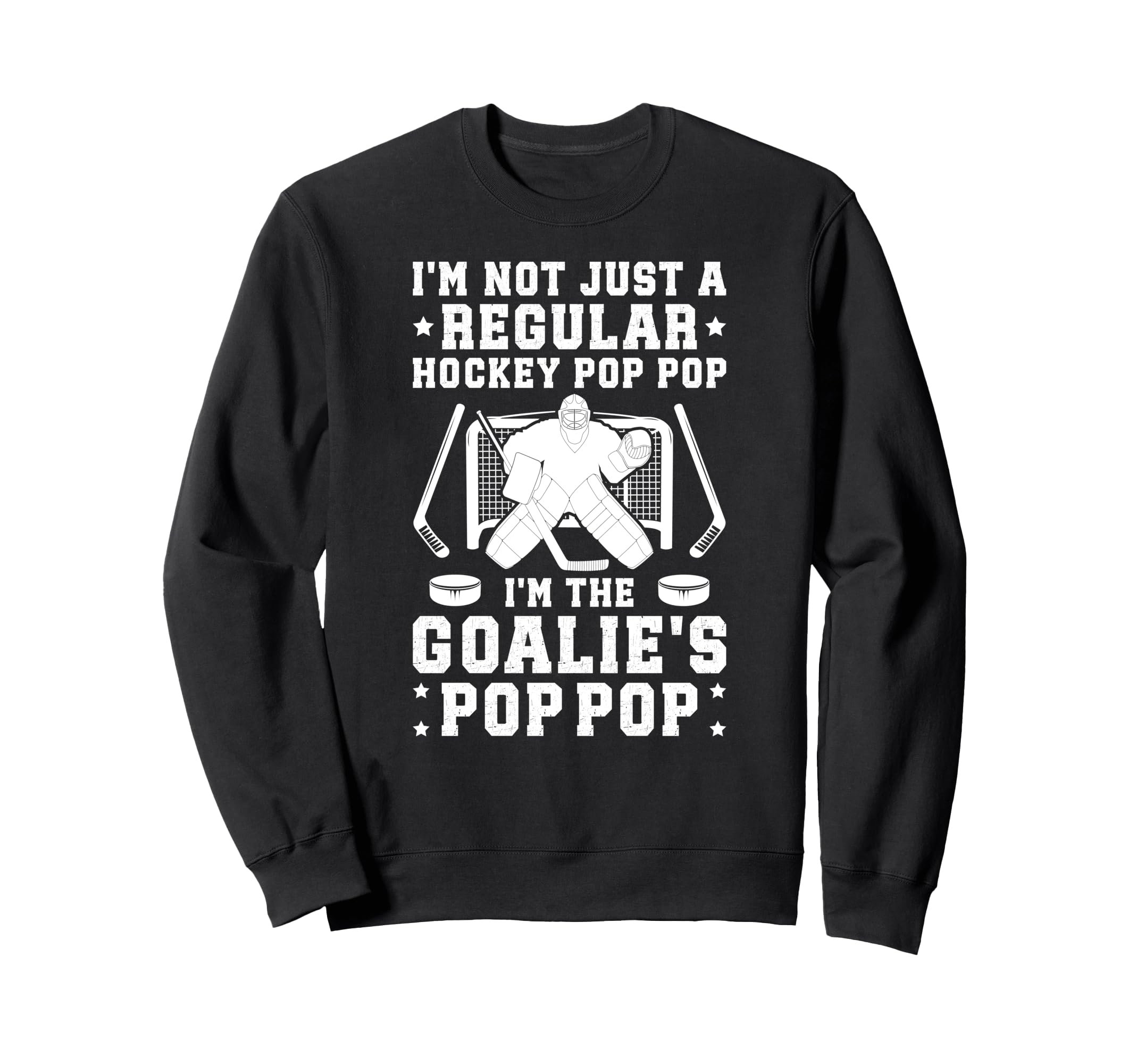 Im Hockey Goalie Pop Pop Ice Hockey Sweatshirt - Minimalist Print Unisex