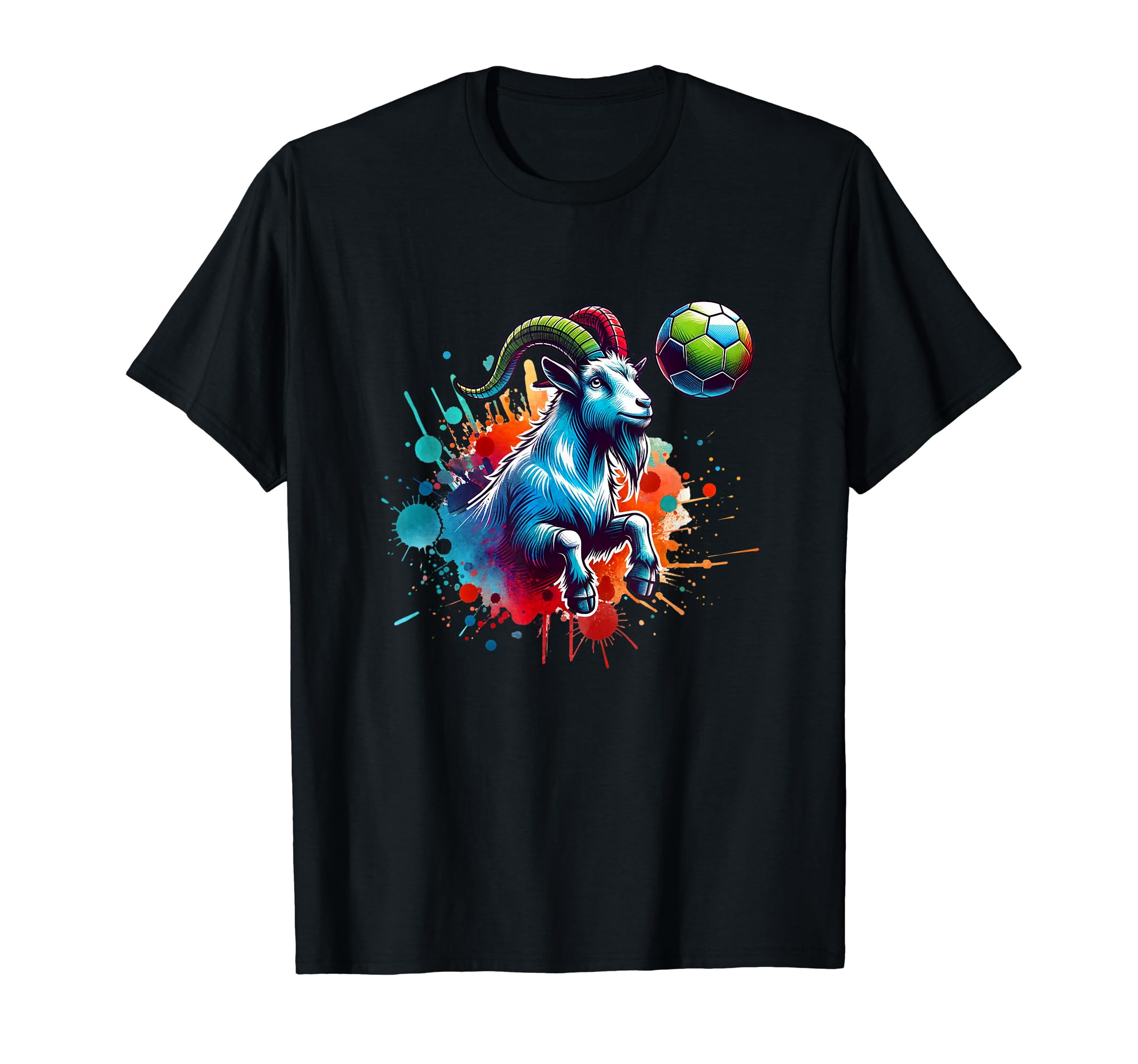 Goat Soccer Champion Player Ball T-Shirt - Fun Novelty Design Men Women