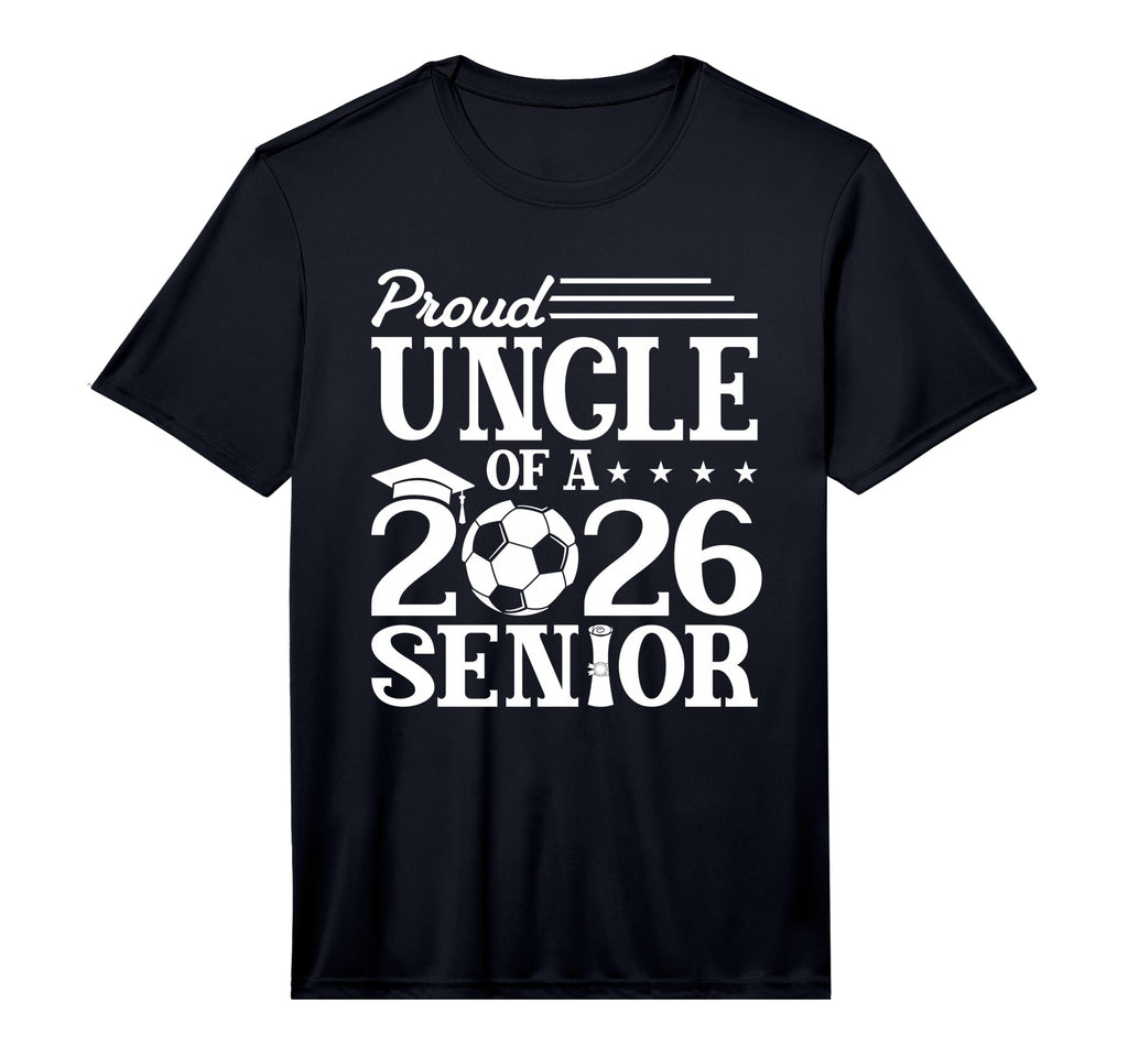 Mens Proud Uncle 2026 Senior Soccer T-Shirt - Fun Novelty Design Unisex