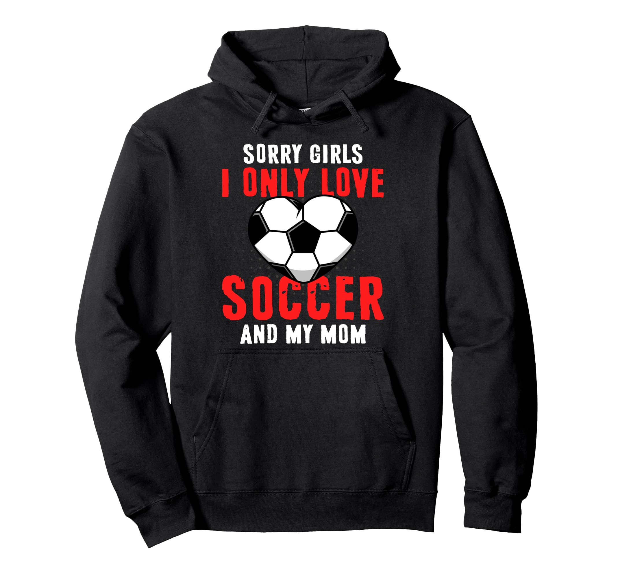 Funny Valentines Day Soccer I Only Hoodie - Minimalist Print for Adults