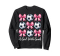 Goals Soccer Coquette Bow Sweatshirt - Trendy Graphic for Adults