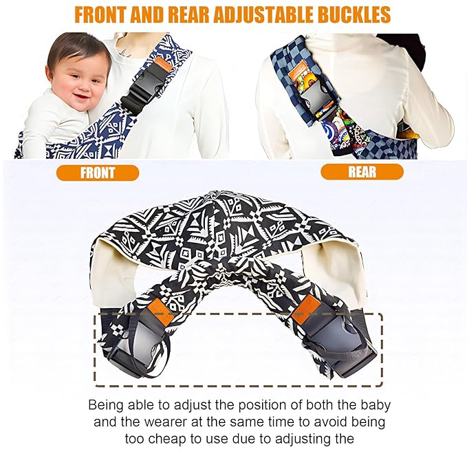 Baby Sling Carrier Newborn to Toddler Adjustable One-Shoulder Design with Hip Seat Support, Labor-Saving Baby Wraps Carrier 10-30 lbs(Heart)