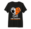 Ball Grandpa Heart Funny Soccer T-Shirt - Graphic Print Men Women