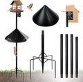 Bird Feeder Pole for Outdoors, 90 Inch Tall with 1-Inch Heavy Duty Steel Tube, 18 Inch Squirrel Baffle, 5-Prong Base, Adjustable Feeding Station for Bird feeders for Outdoors birdbath