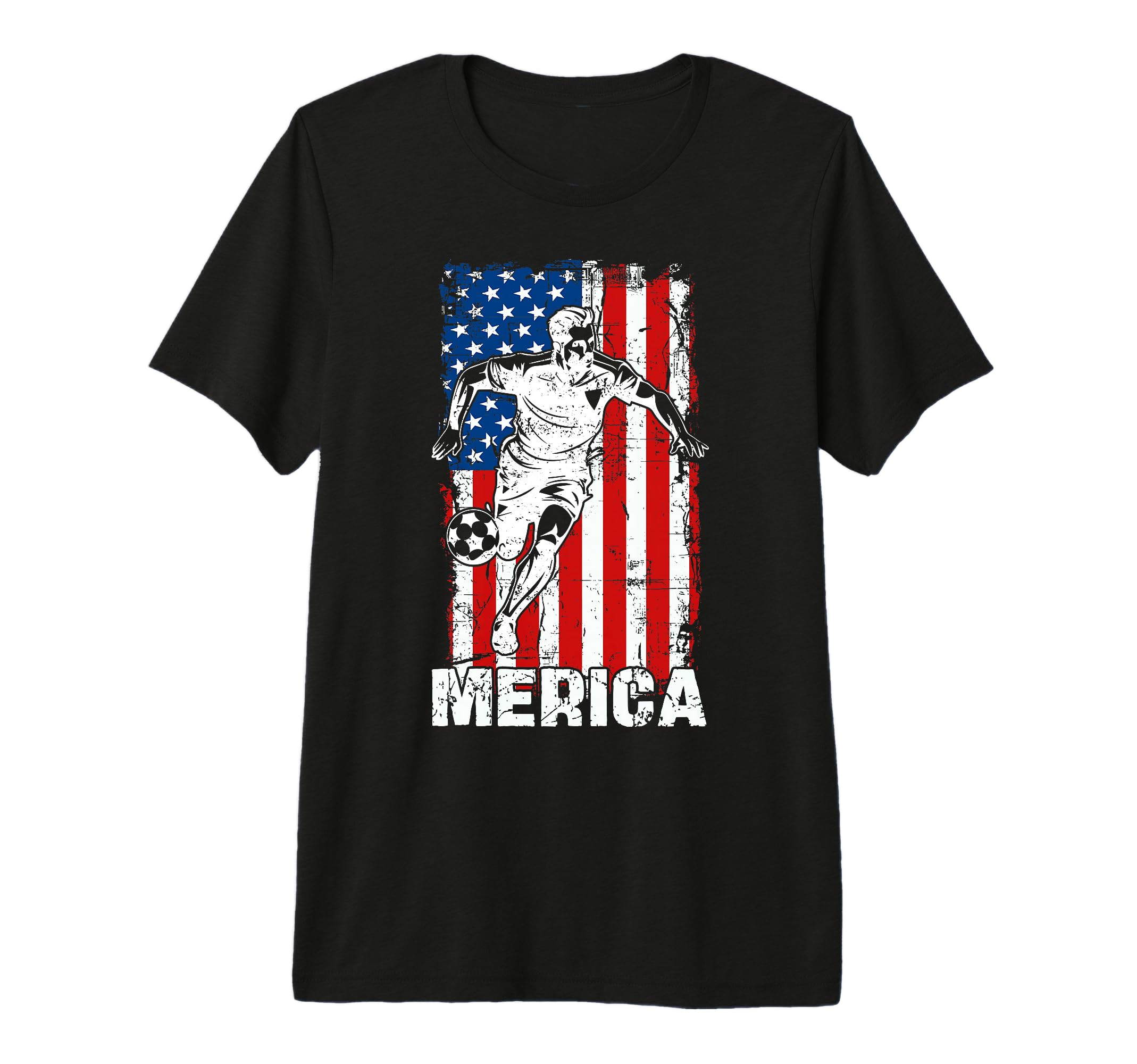 Merica Soccer Player Usa American T-Shirt - Custom Art Print Men Women