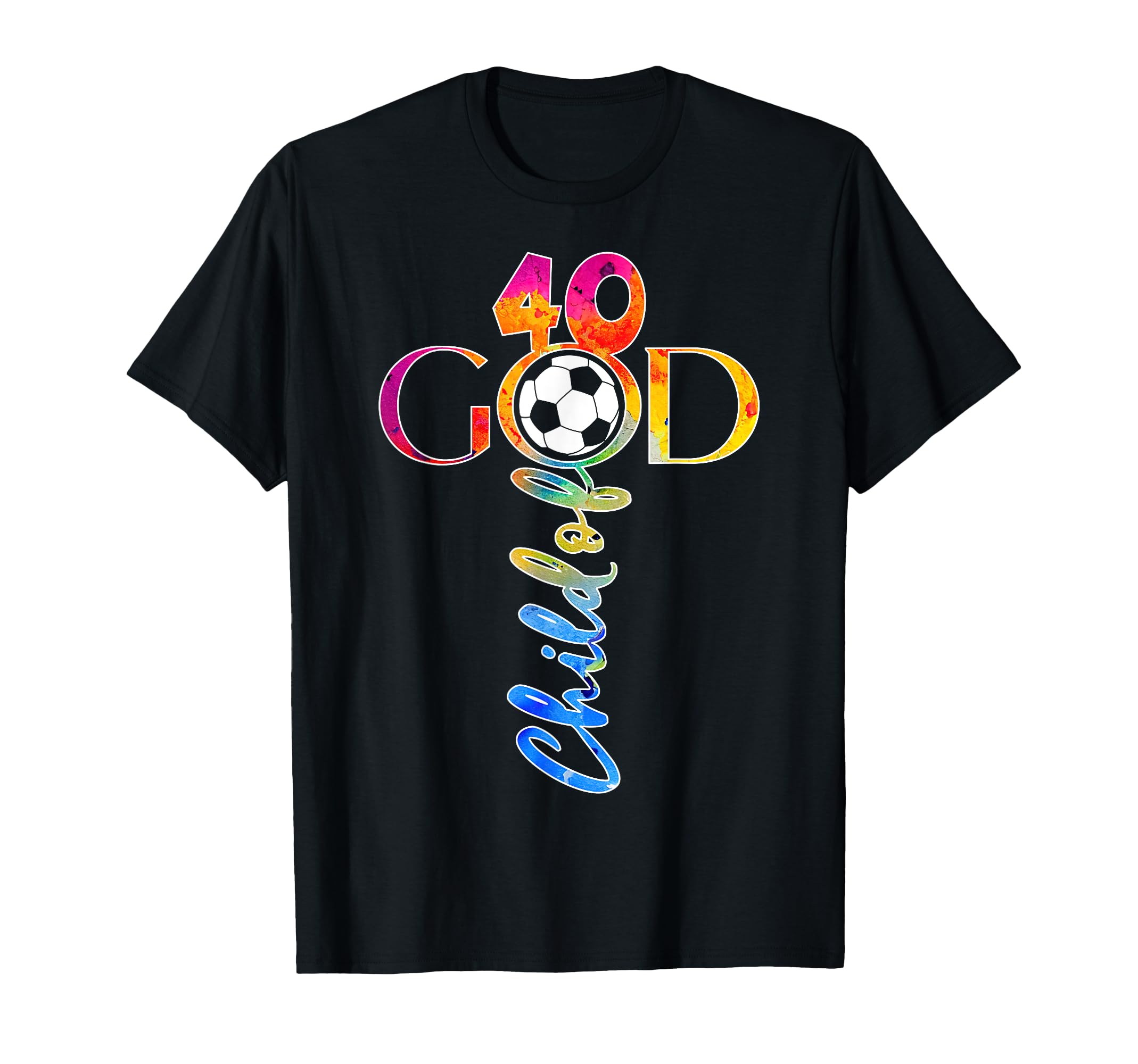 Jesus 40 Years Child God Soccer T-Shirt - Fun Novelty Design Men Women