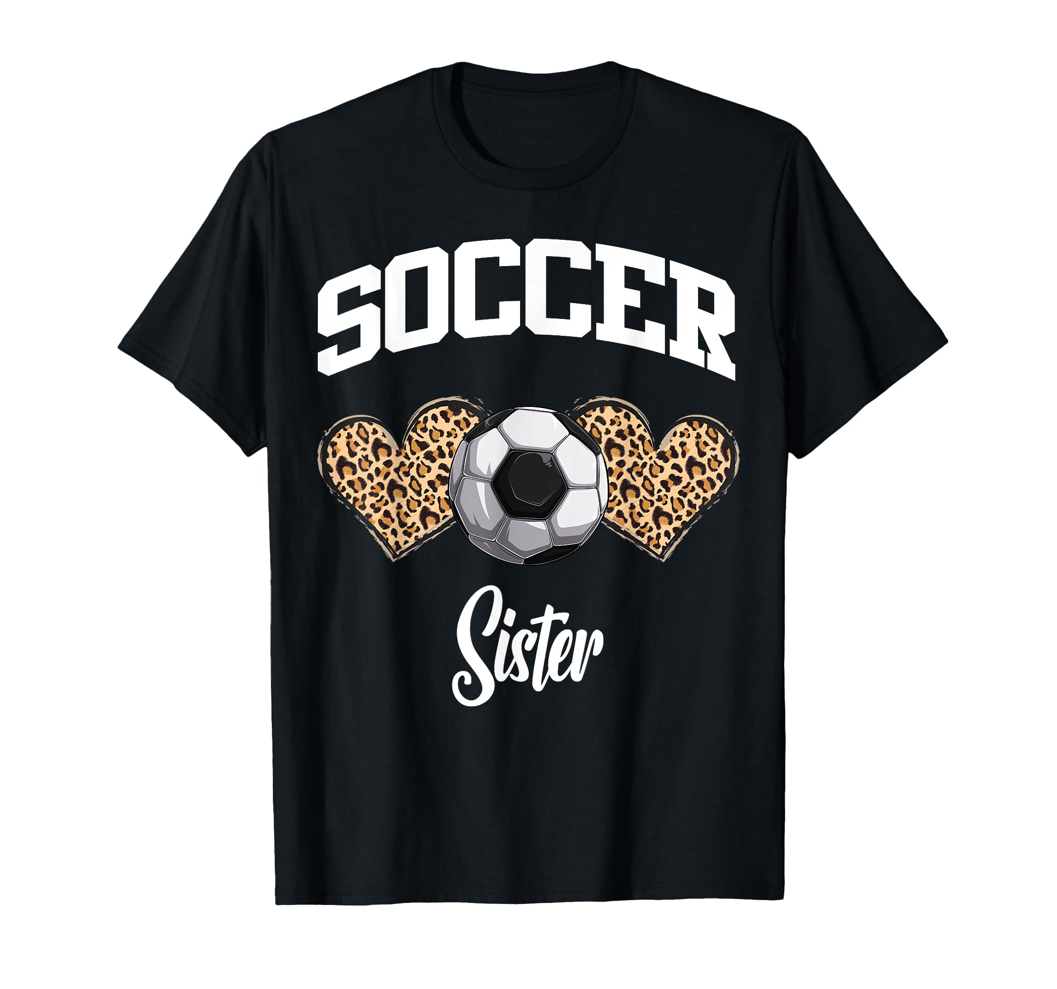 Soccer Sister Game Day Leopard Pattern T-Shirt - Aesthetic Graphic Unisex