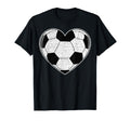 Heart Shape Soccer Valentines Day Soccer T-Shirt - Unique Graphic Unisex