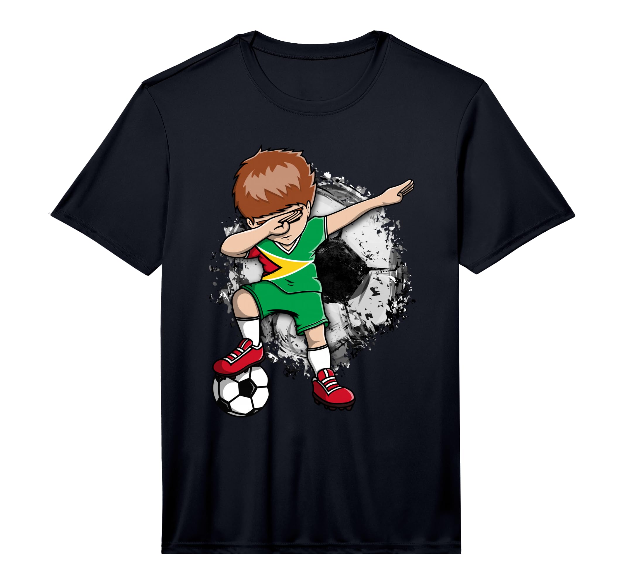 Dabbing Soccer Guyana Jersey T-Shirt - Casual Everyday Wear for Adults