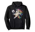 Funny Unicorn Soccer Just Who Loves Game Hoodie - Streetwear Style Unisex