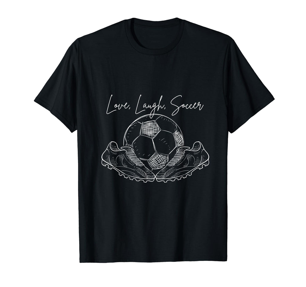 Love Laughs Soccer T-Shirt - Custom Art Print for Adults