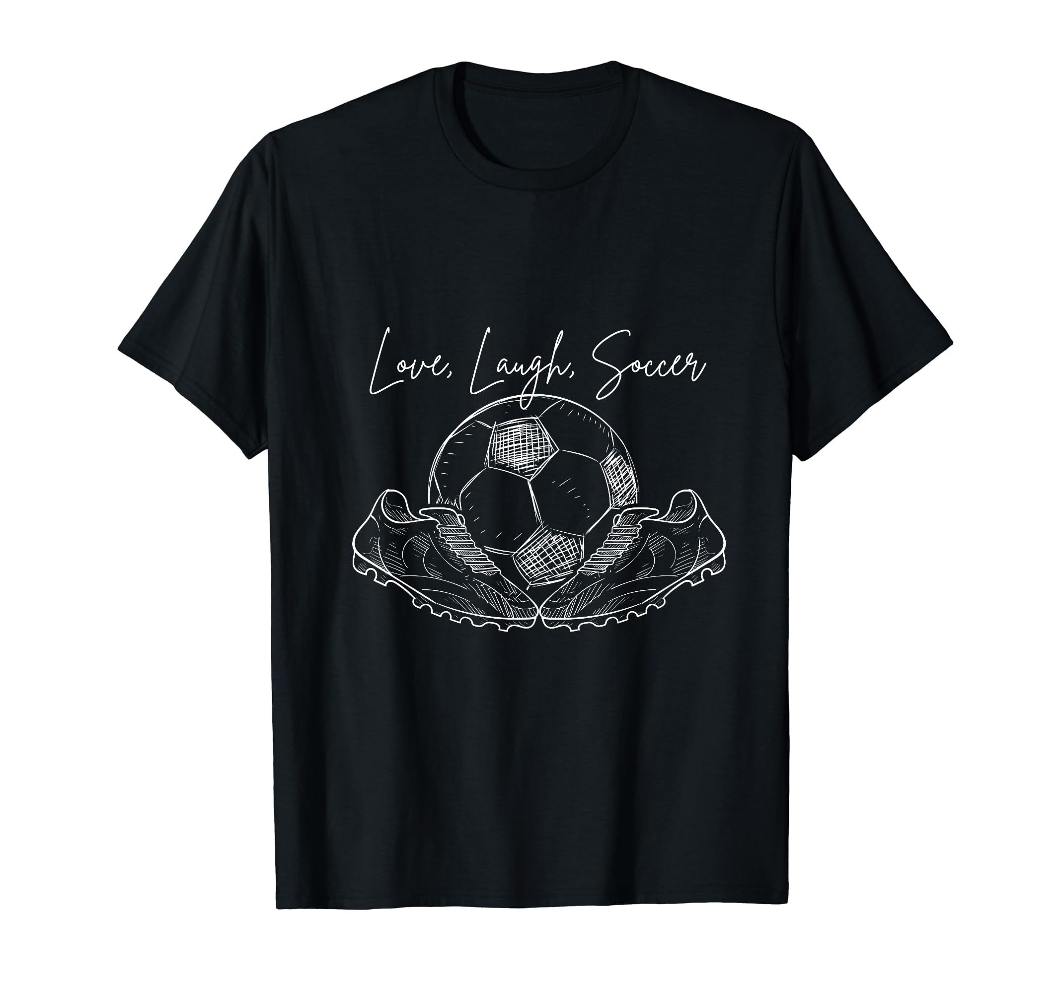 Love Laughs Soccer T-Shirt - Custom Art Print for Adults
