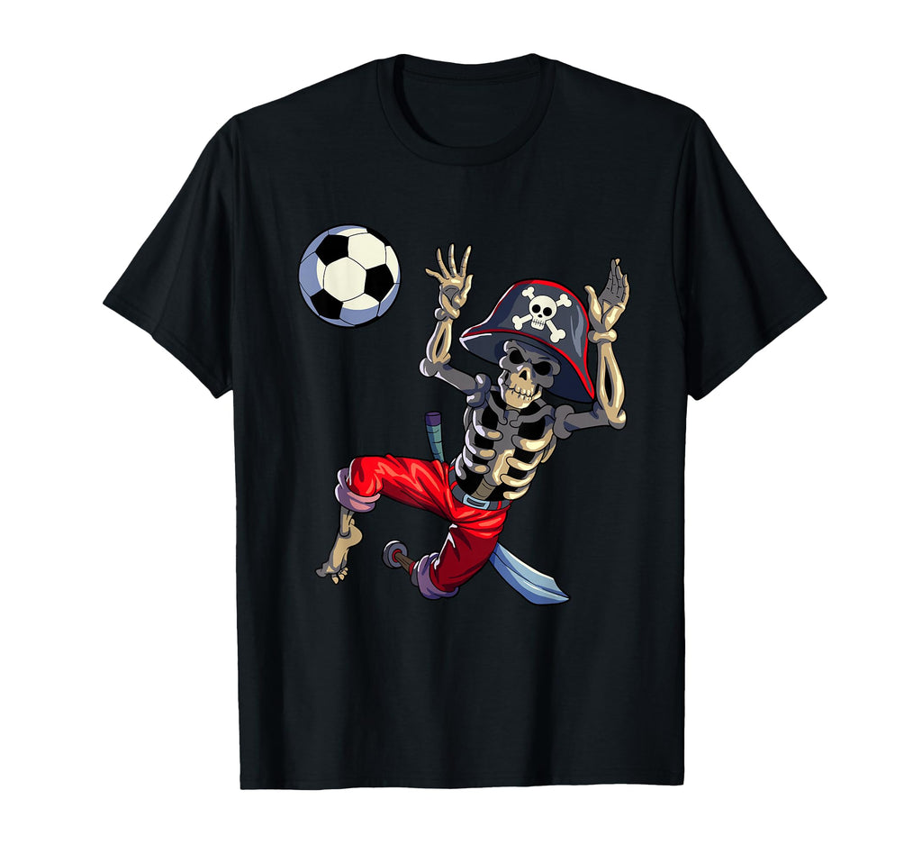Soccer Skeleton Halloween Soccer T-Shirt - Fun Novelty Design Men Women