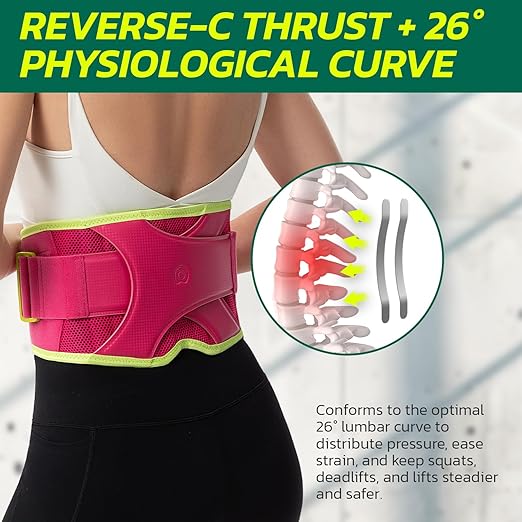 Back Brace for Lower Back Pain Relief, 8X Powerful Support System,Lumbar Support Belt for Men & Women Ergonomic 3D knitted Design with Adjustable Strap for Fitness Running Home Pilates Green S