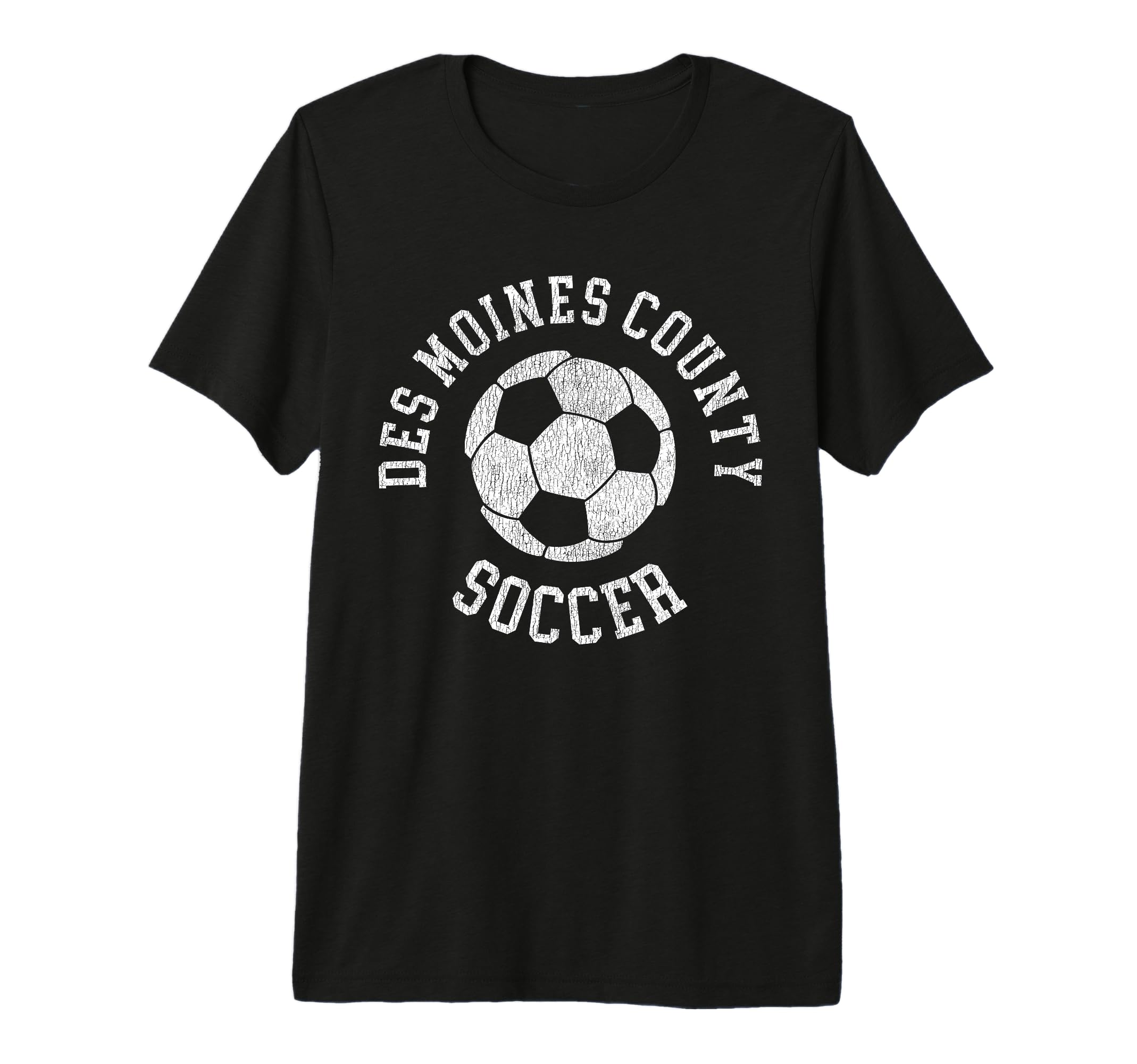 Des Moines County Soccer Distressed T-Shirt - Custom Art Print for Adults