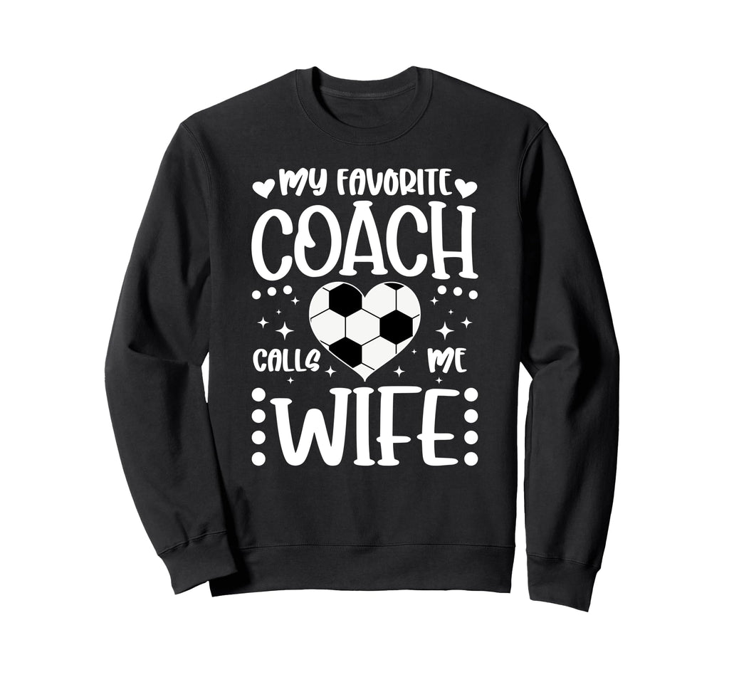 Proud Soccer Coachs Wife Soccer Sweatshirt - Minimalist Print Men Women