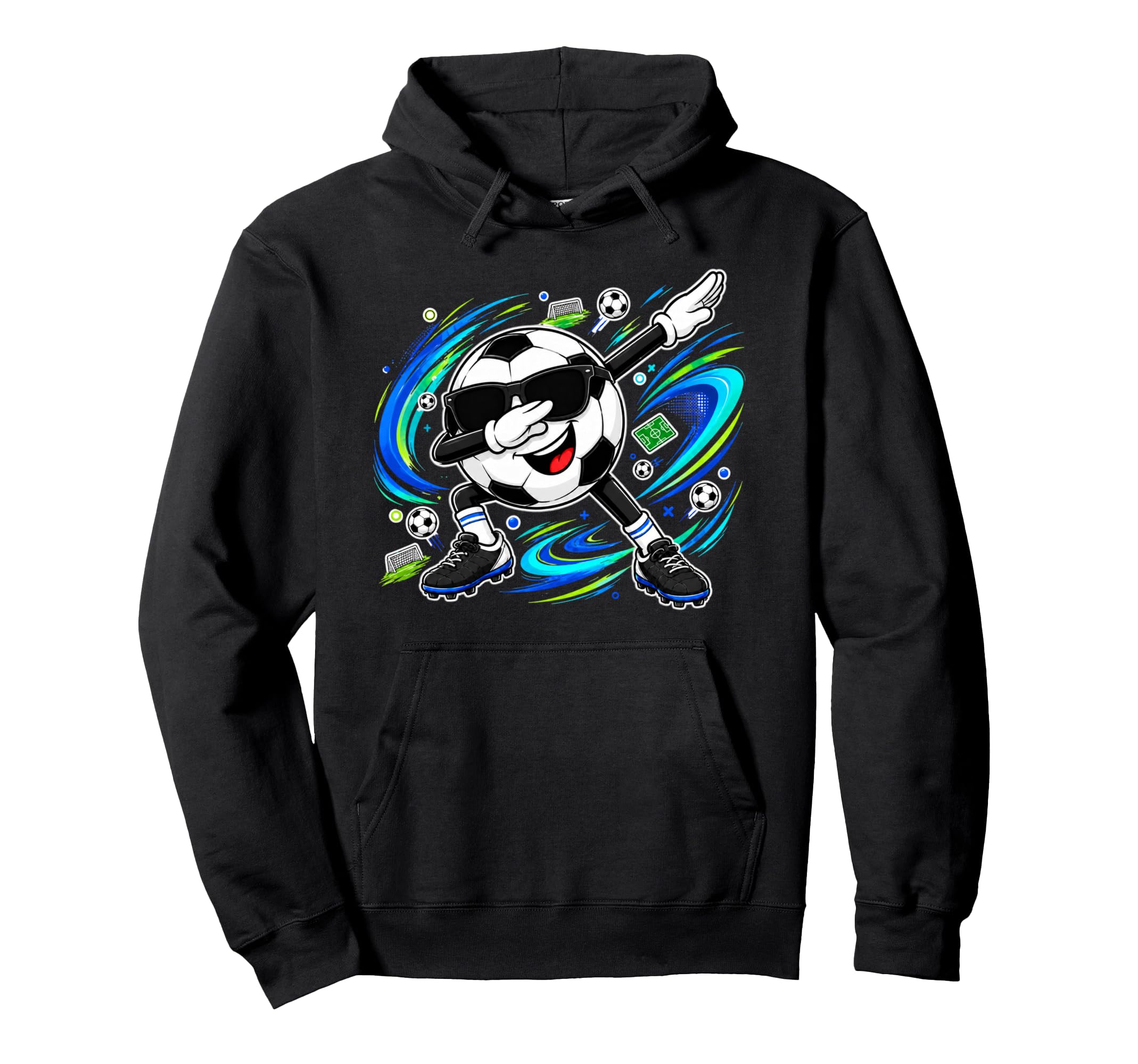 Funny Dabbing Laughing Soccer Game Ball Hoodie - Streetwear Style Unisex