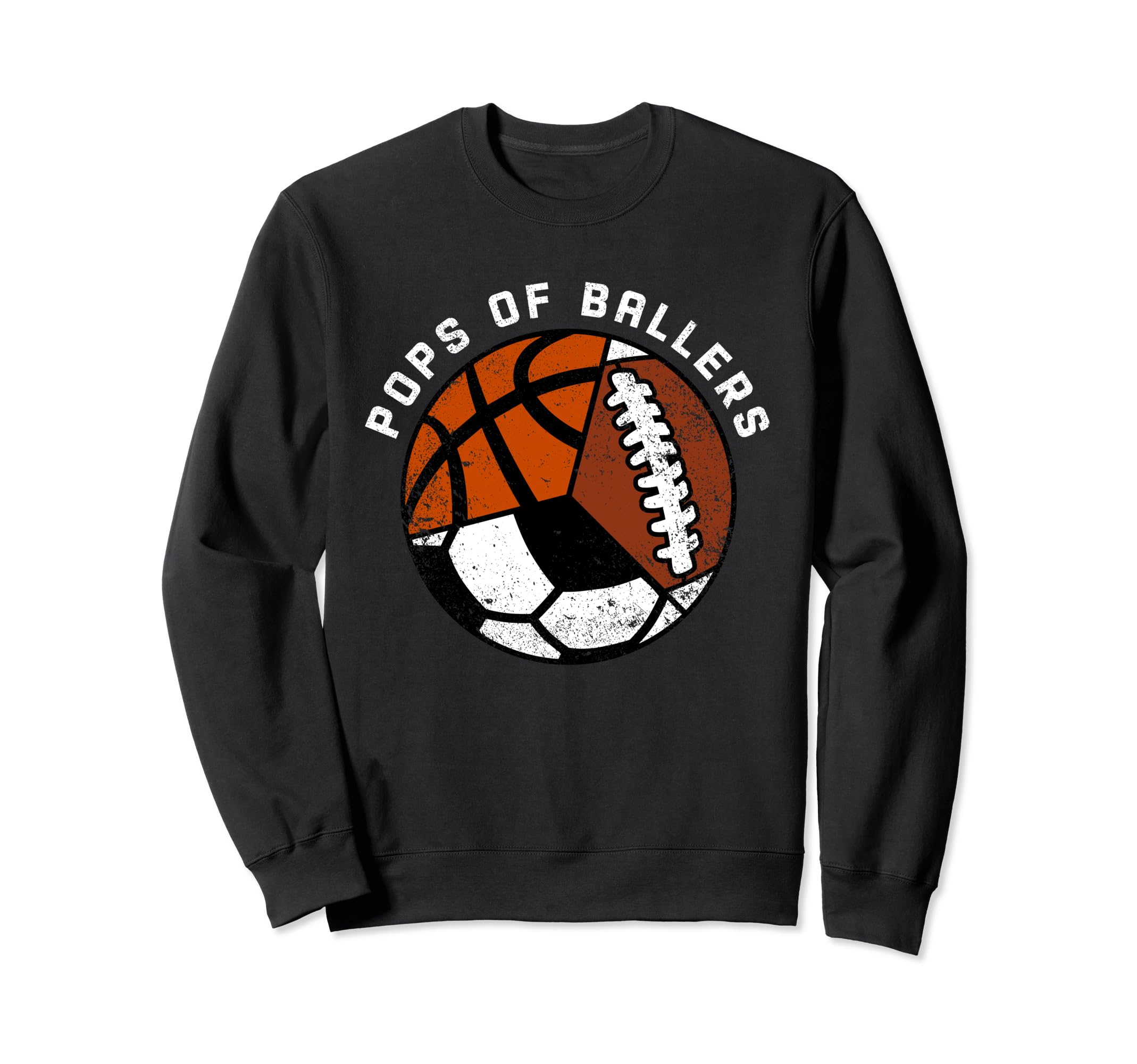 Pops Ballers Funny Football Soccer Sweatshirt - Unique Graphic Men Women
