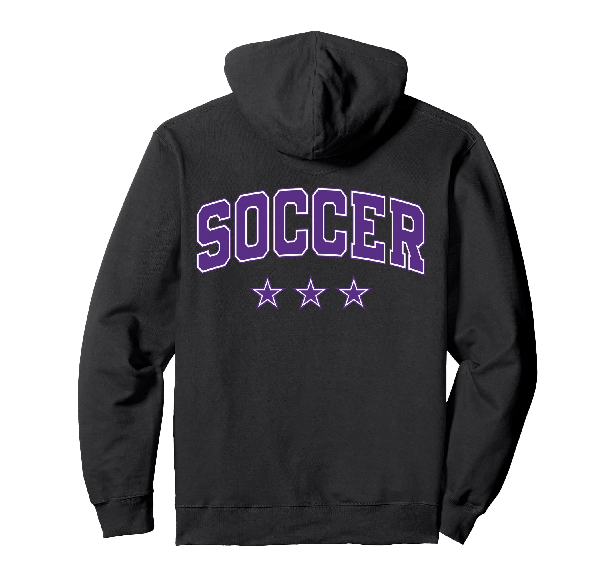 Soccer All Purple Stars Text Hoodie - Minimalist Print Unisex