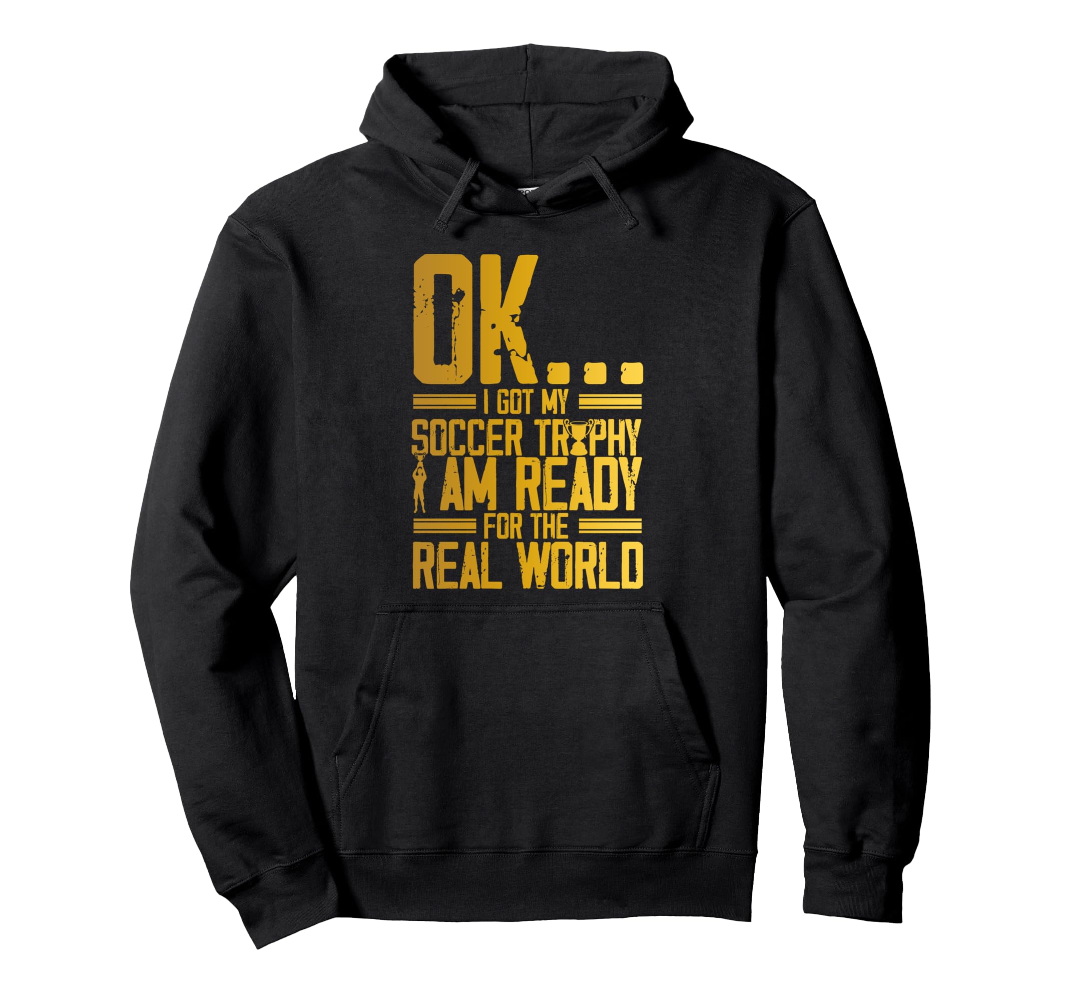 Soccer Trophy Champion Ready Real Hoodie - Minimalist Print for Adults