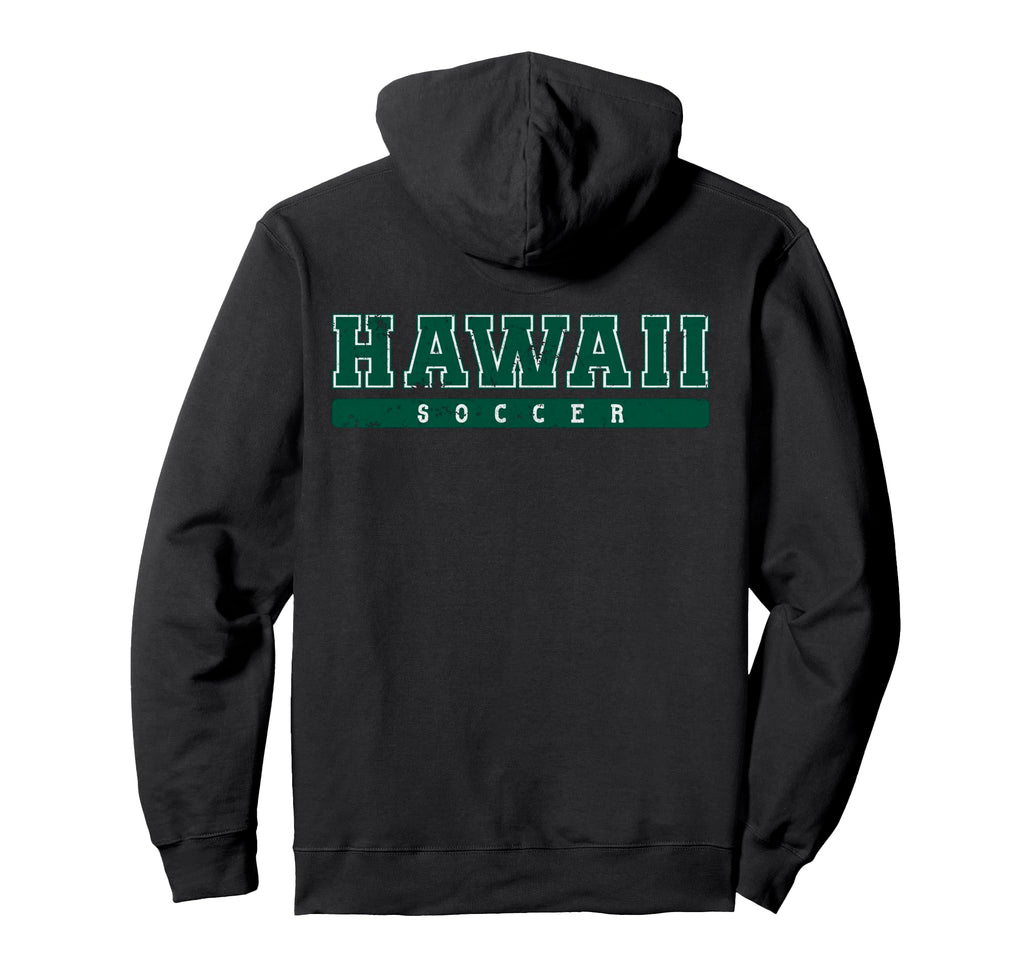 Hawaii Soccer Green Text Hoodie - Novelty Apparel for Adults