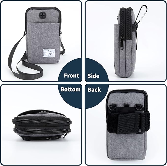 Cell Phone Purse Waist Pack Bag Travel Crossbody Bag Wristband Sport Armband Wallet with Removable Shoulder Strap (Navy Blue)