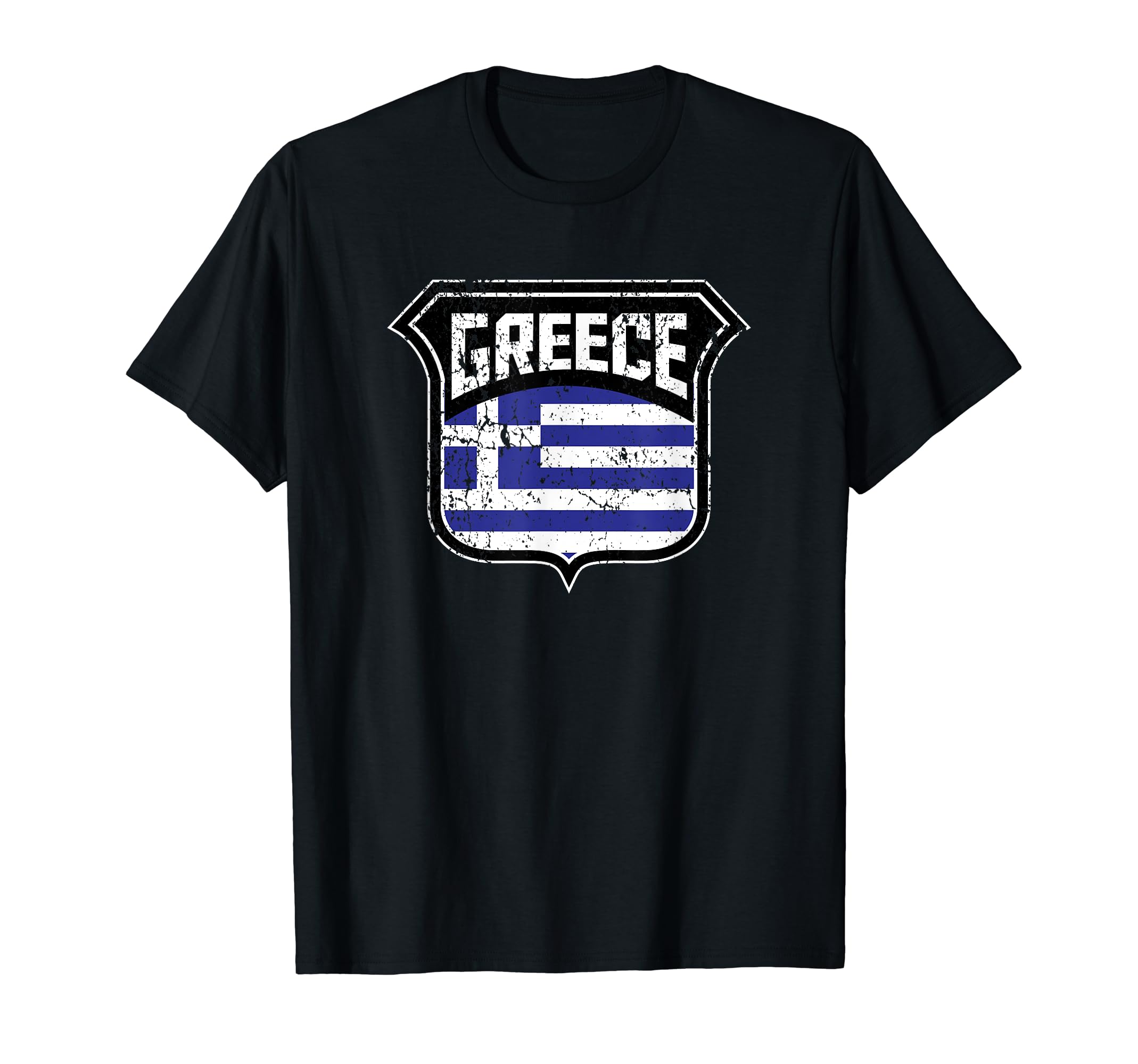 Greece Soccer Country Flag Crest T-Shirt - Custom Art Print Men Women