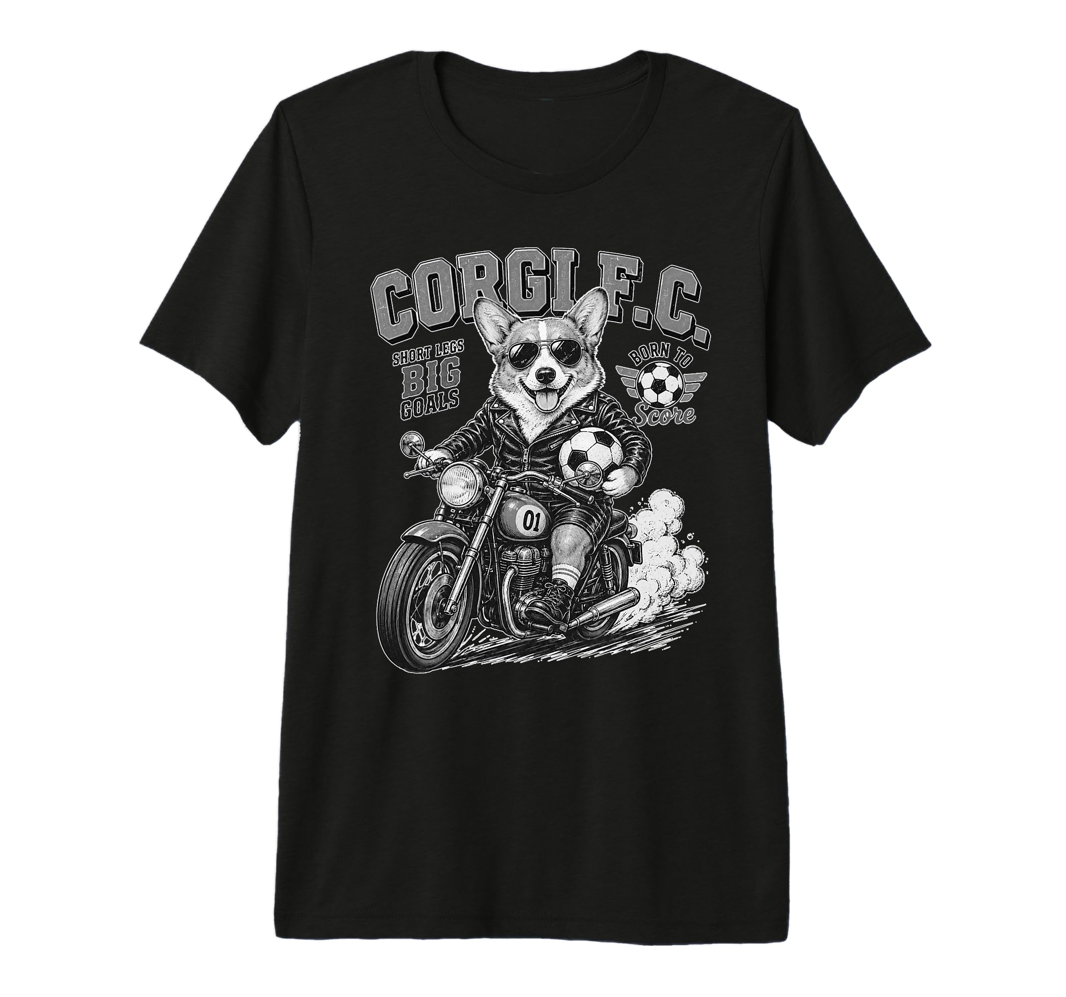 Pembroke Welsh Corgi Motorbike Love T-Shirt - Casual Everyday Wear Unisex