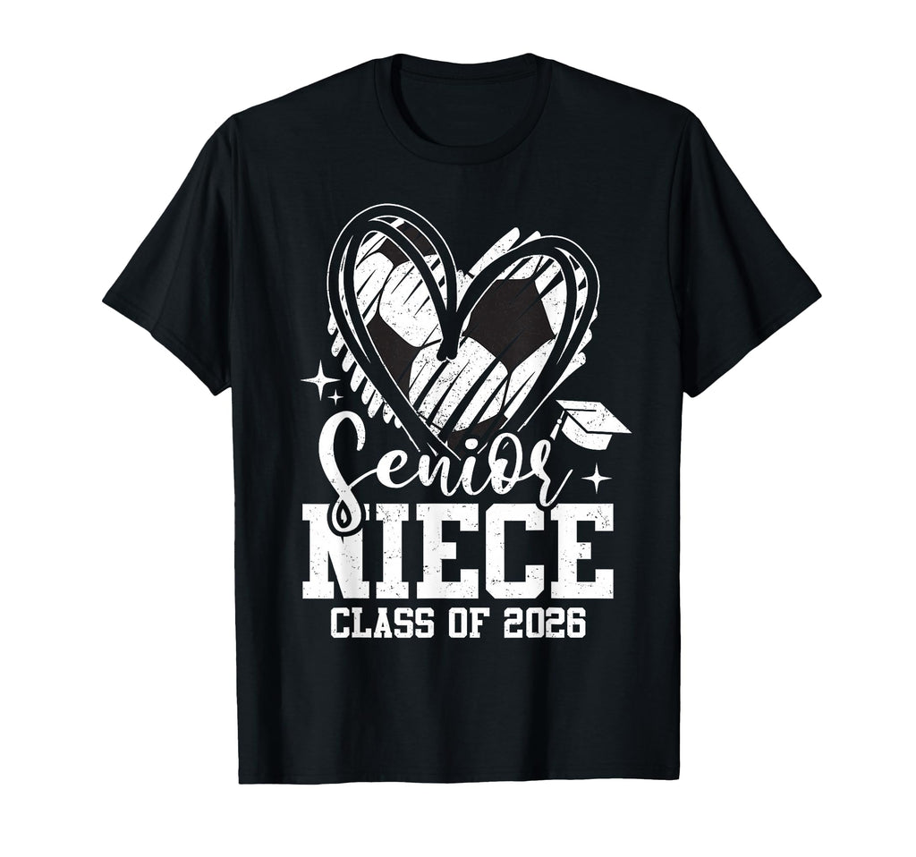 Senior Niece Class 2026 Soccer T-Shirt - Fun Novelty Design Unisex