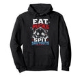 Ice Hockey Goalkeeper Eat Pucks Goalie Hoodie - Trendy Graphic for Adults