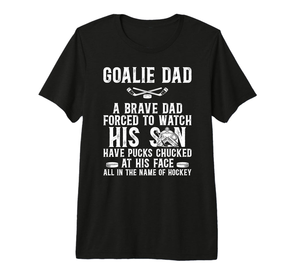 Mens Hockey Goalie Dad Hockey T-Shirt - Fun Novelty Design Men Women