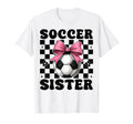 Soccer Sister Soccer Coquette Bow T-Shirt - Graphic Print Unisex