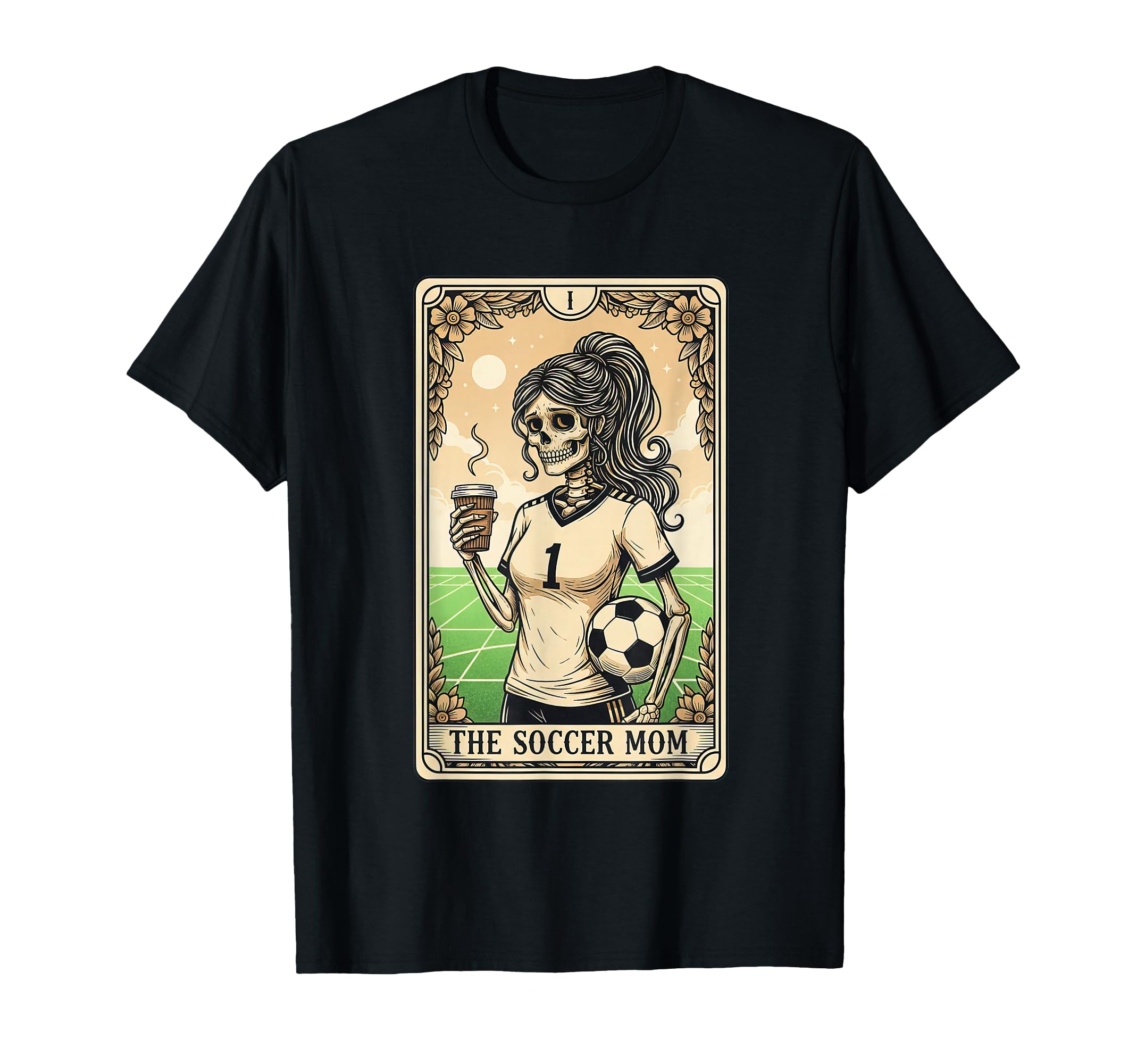 Soccer Mom Tarot Card Halloween T-Shirt - Casual Everyday Wear for Adults