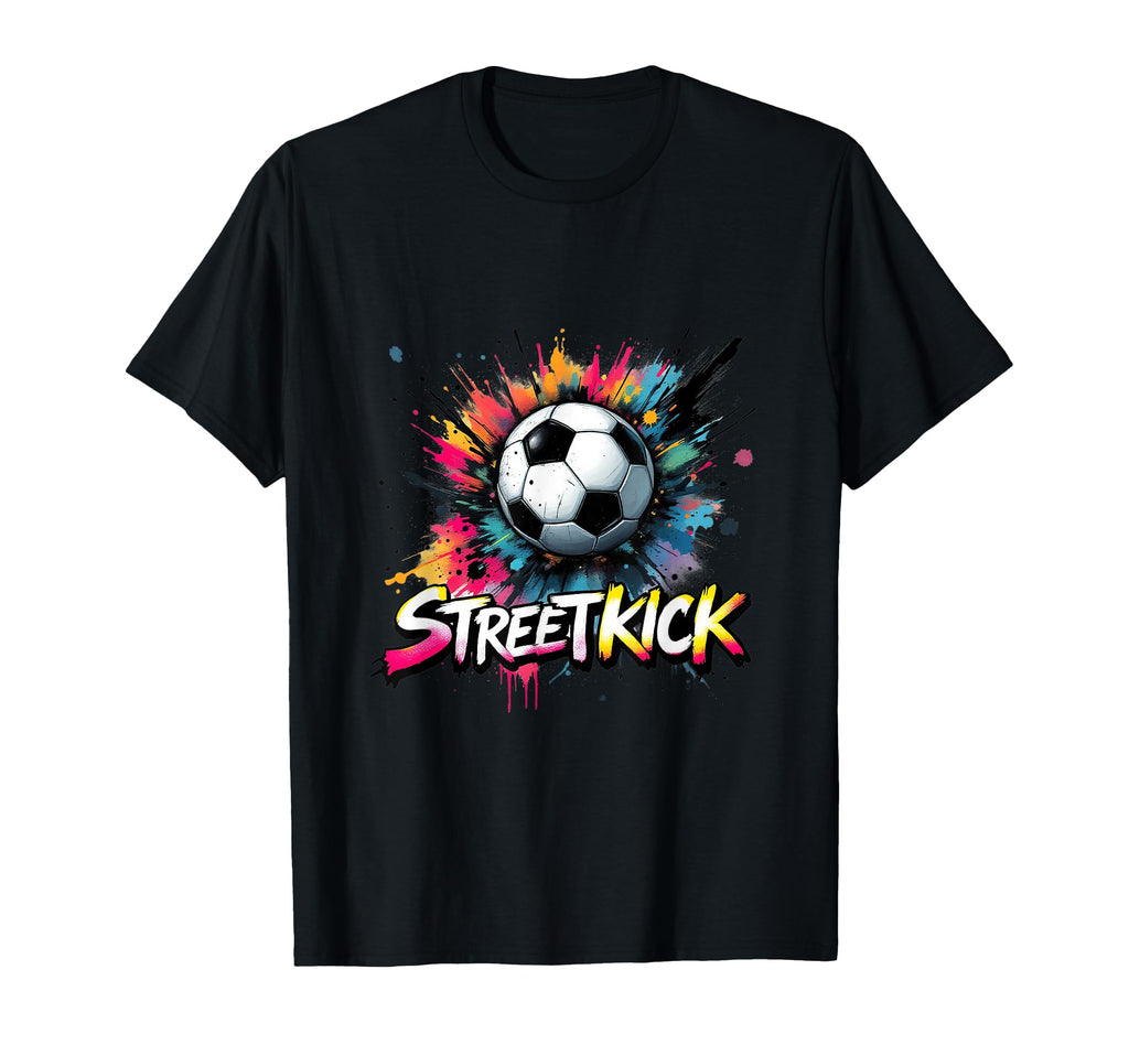 Streetkick Soccer Ball Splash Vibrant T-Shirt - Graphic Print Men Women