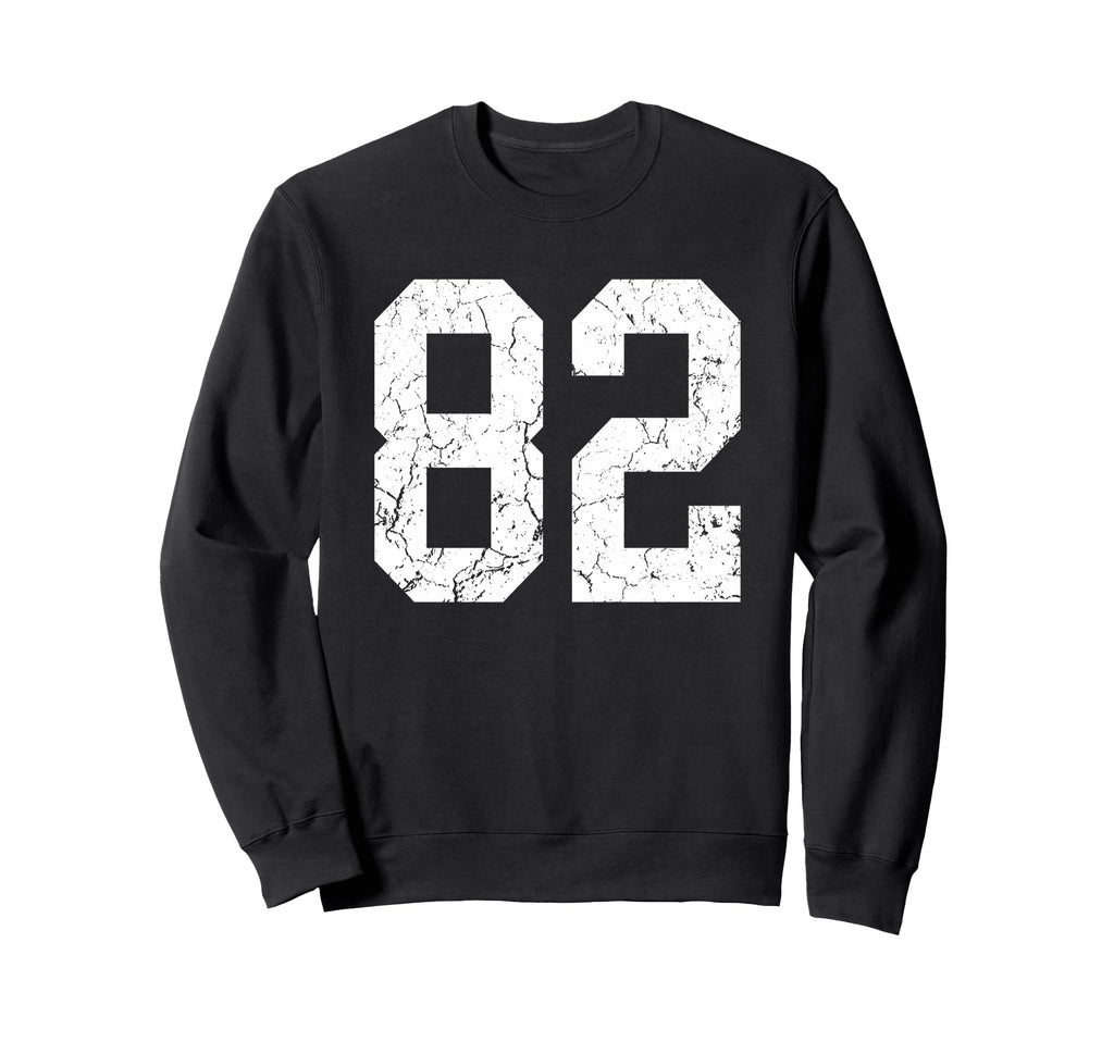 Distressed White Number 82 Jersey Sweatshirt - Custom Art Print Unisex