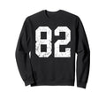 Distressed White Number 82 Jersey Sweatshirt - Custom Art Print Unisex
