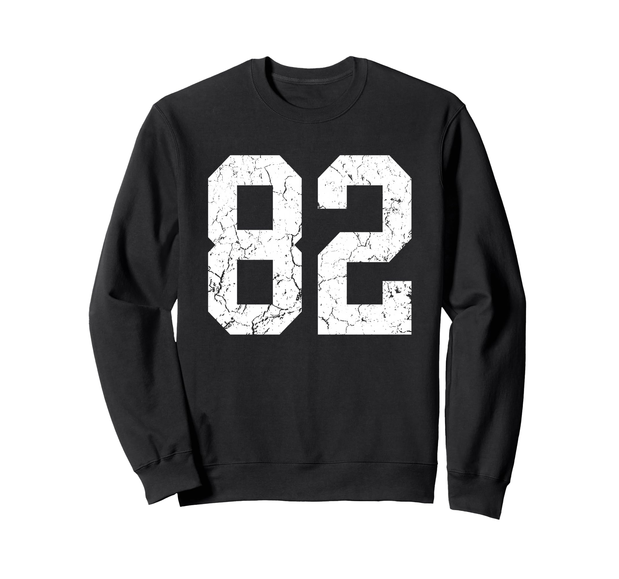 Distressed White Number 82 Jersey Sweatshirt - Custom Art Print Unisex